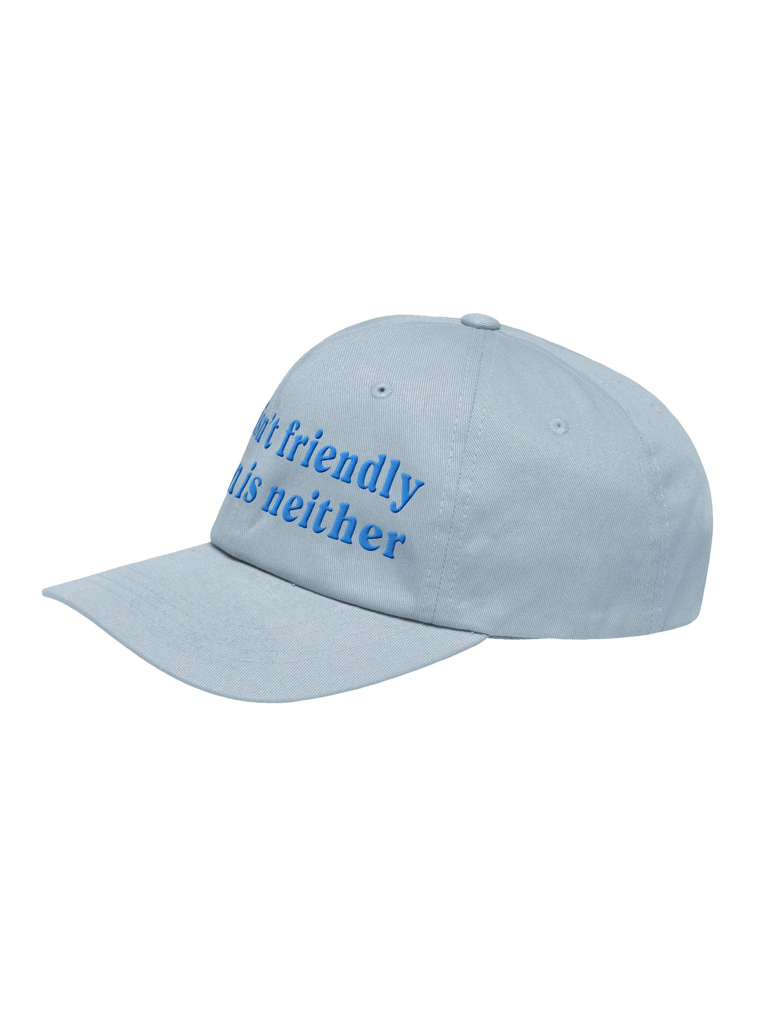 Dog Isn't Friendly. Human Is Neither (Embroidered) Low Contrast (Aqua) Classic Dad Hat product image (4)