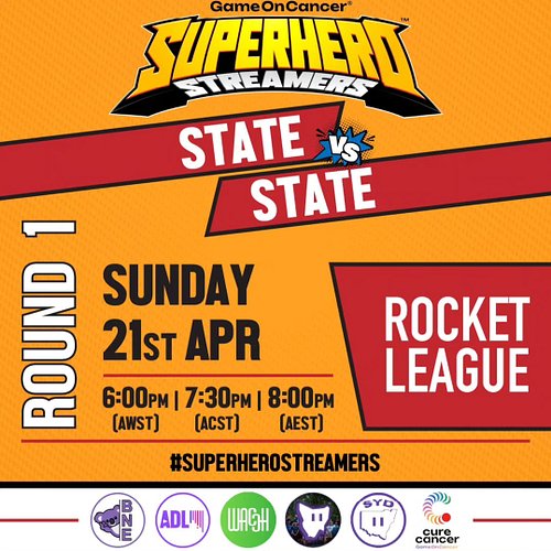 This weekend, I've joined the @wacchnow community in raising money for @gameon_cancer and am doing the rocket league state vs...