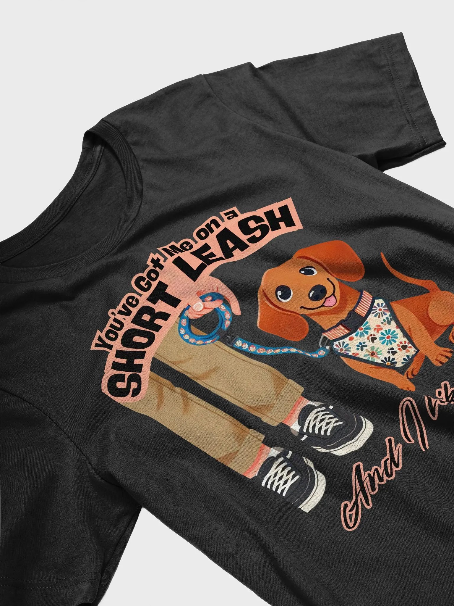 Short Leash, Big Love – Playful Dachshund T-Shirt product image (3)