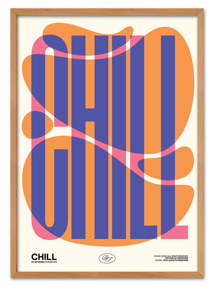 "CHILL" Abstract Typography Framed Poster product image (1)