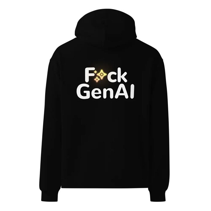 Absolut Idiocy Unisex Premium Oversized Hoodie - F✨ck Generative AI (Logo) product image (2)