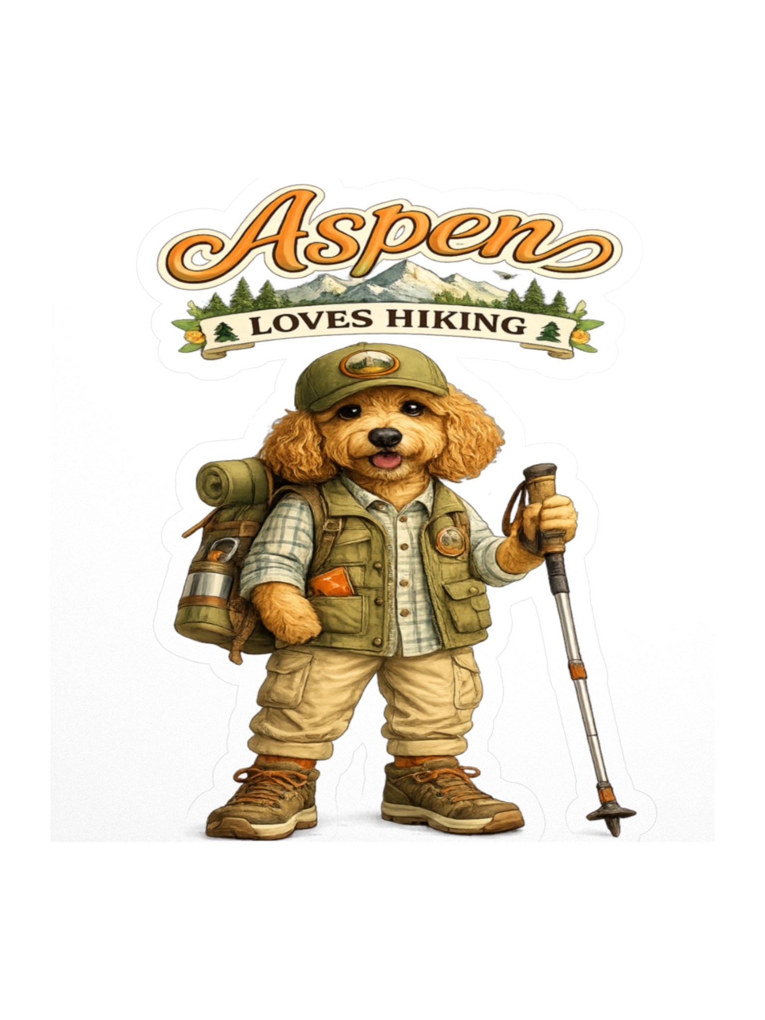 Aspen Loves Hiking Dog Sticker product image (1)