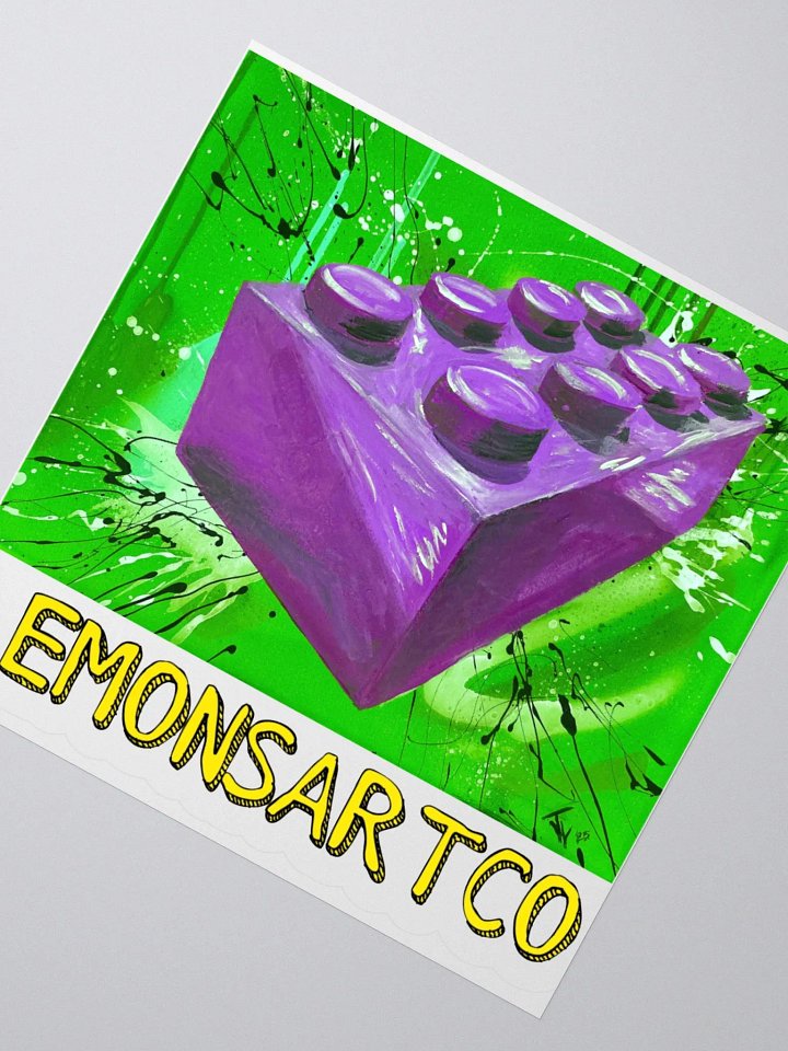 POP Brick (Purple Brick/Green Background) Sticker product image (2)