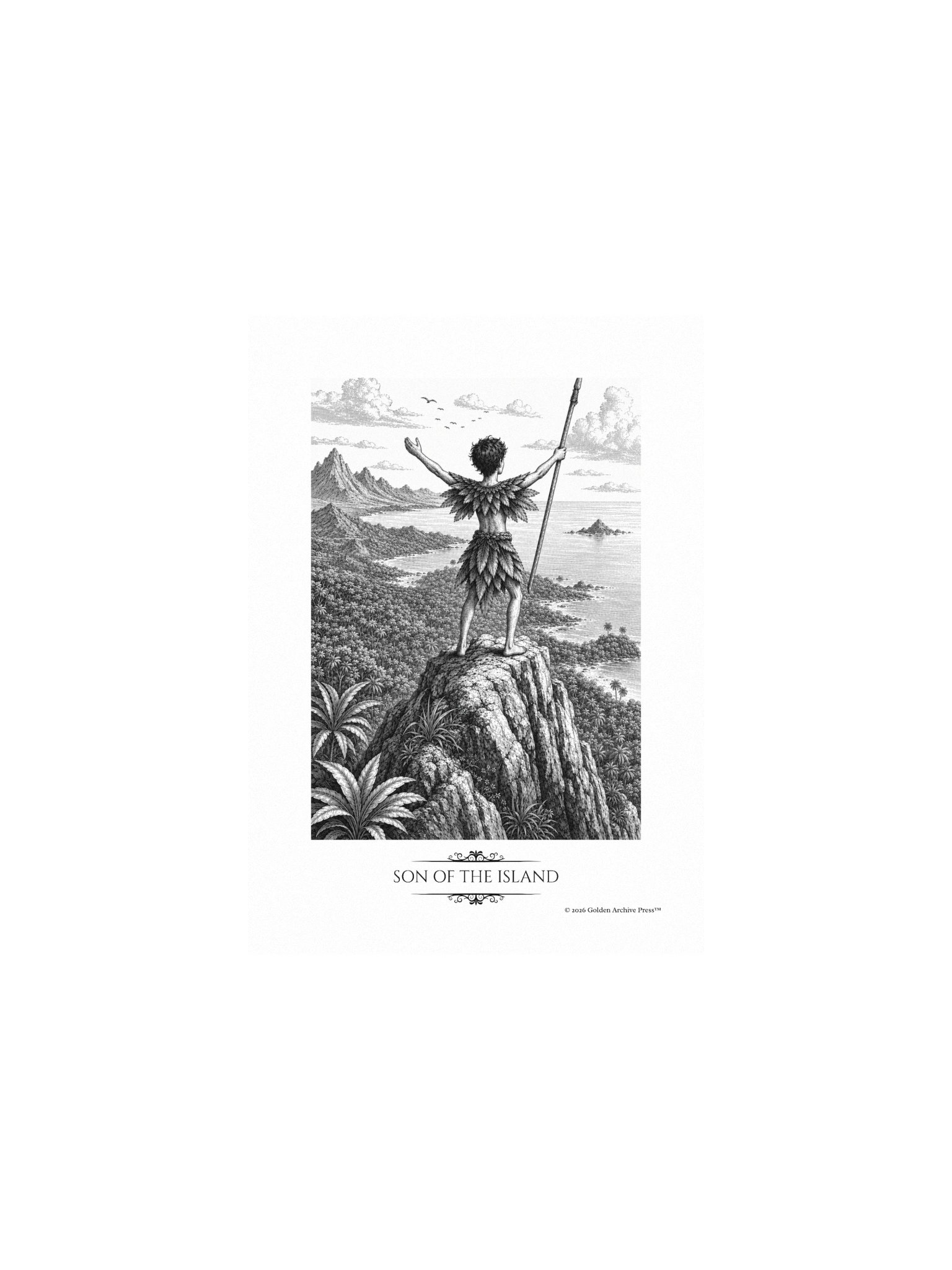 Son of the Island — Engraving Art Print (Child and Sea) product image (1)