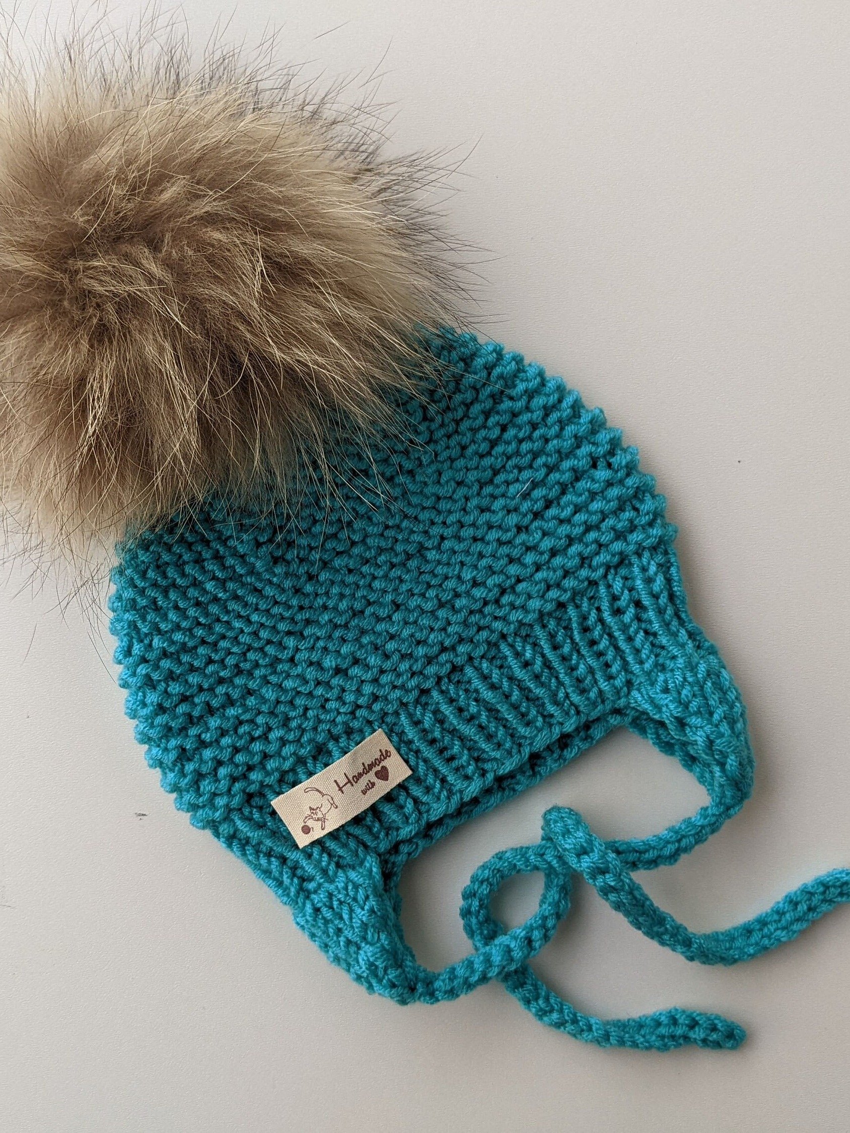 Newborn Baby Knit Hat Pattern with Earflaps product image (3)