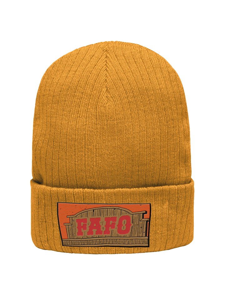 FAFO Ribbed Beanie (Mustard) product image (1)