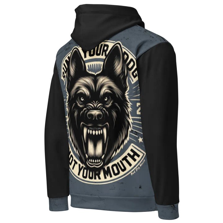 Run Your Dog, Not Your Mouth Blue - Adult All-Over Print Unisex Hoodie product image (1)