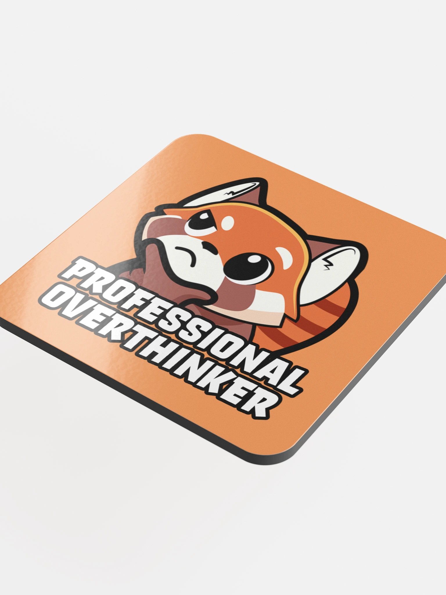 Professional Overthinker - Glossed Cork Coaster product image (4)