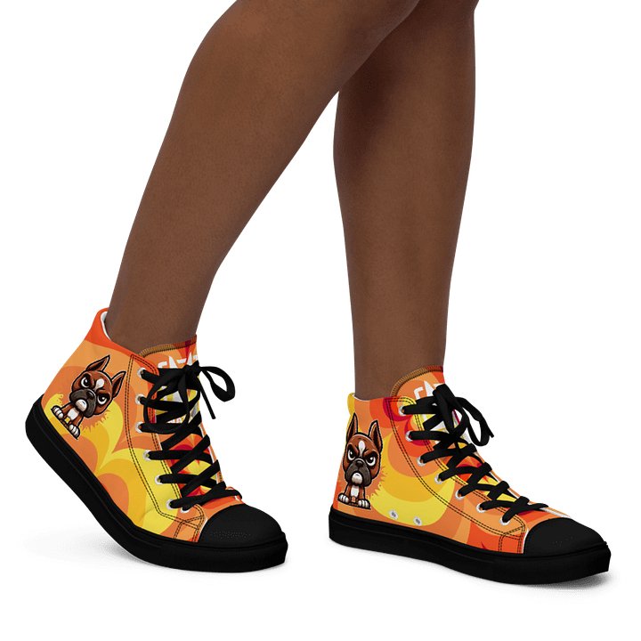 Boxer Angry Pup - Women's High Top Canvas Shoe product image (1)