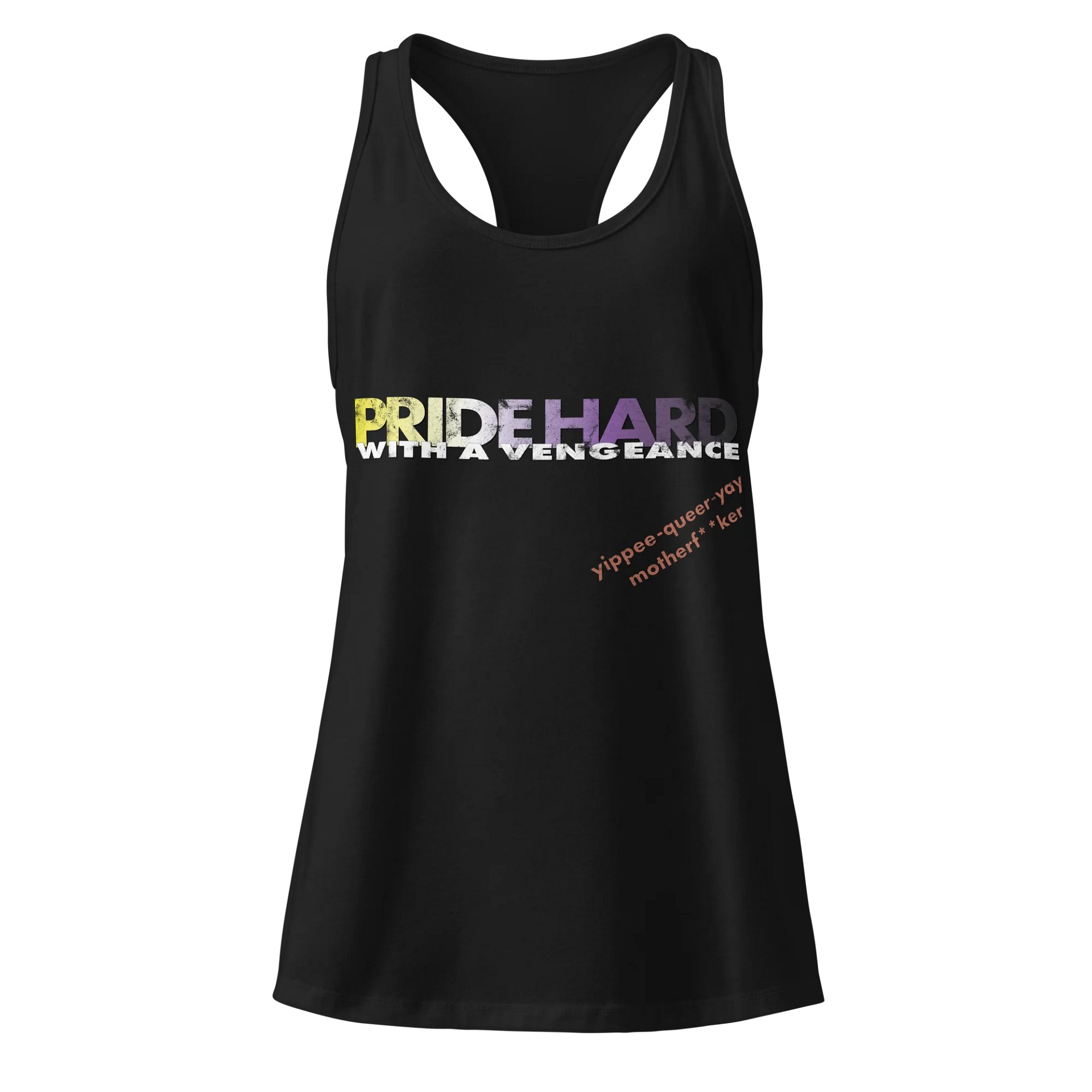 Non-binary "Pride Hard" Racerback Tank product image (1)