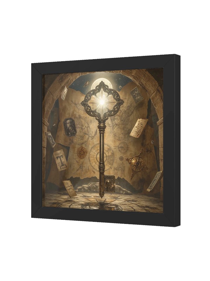 The Gatekeeper’s Key – Eternal Archive | Framed Square Poster (Black Frame) product image (6)
