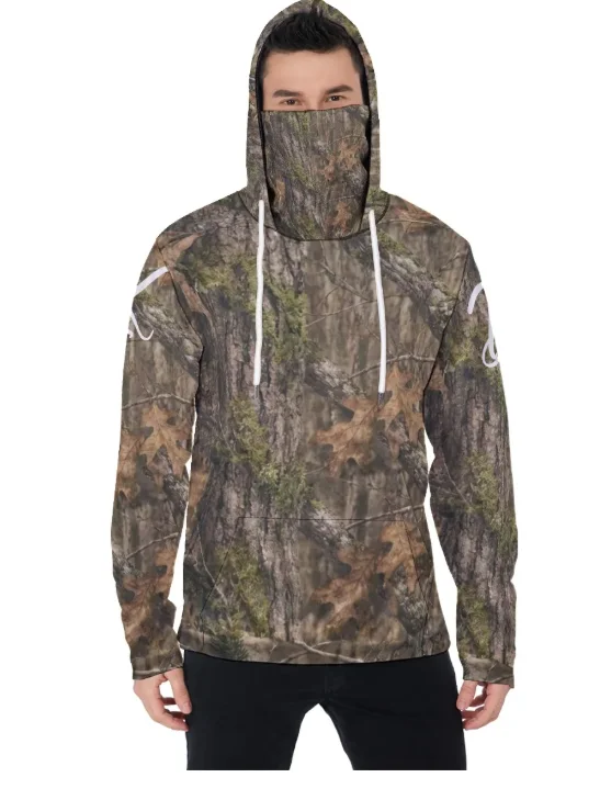 All-Over Camo Print Men's Heavy Fleece Hoodie With Mask product image (1)