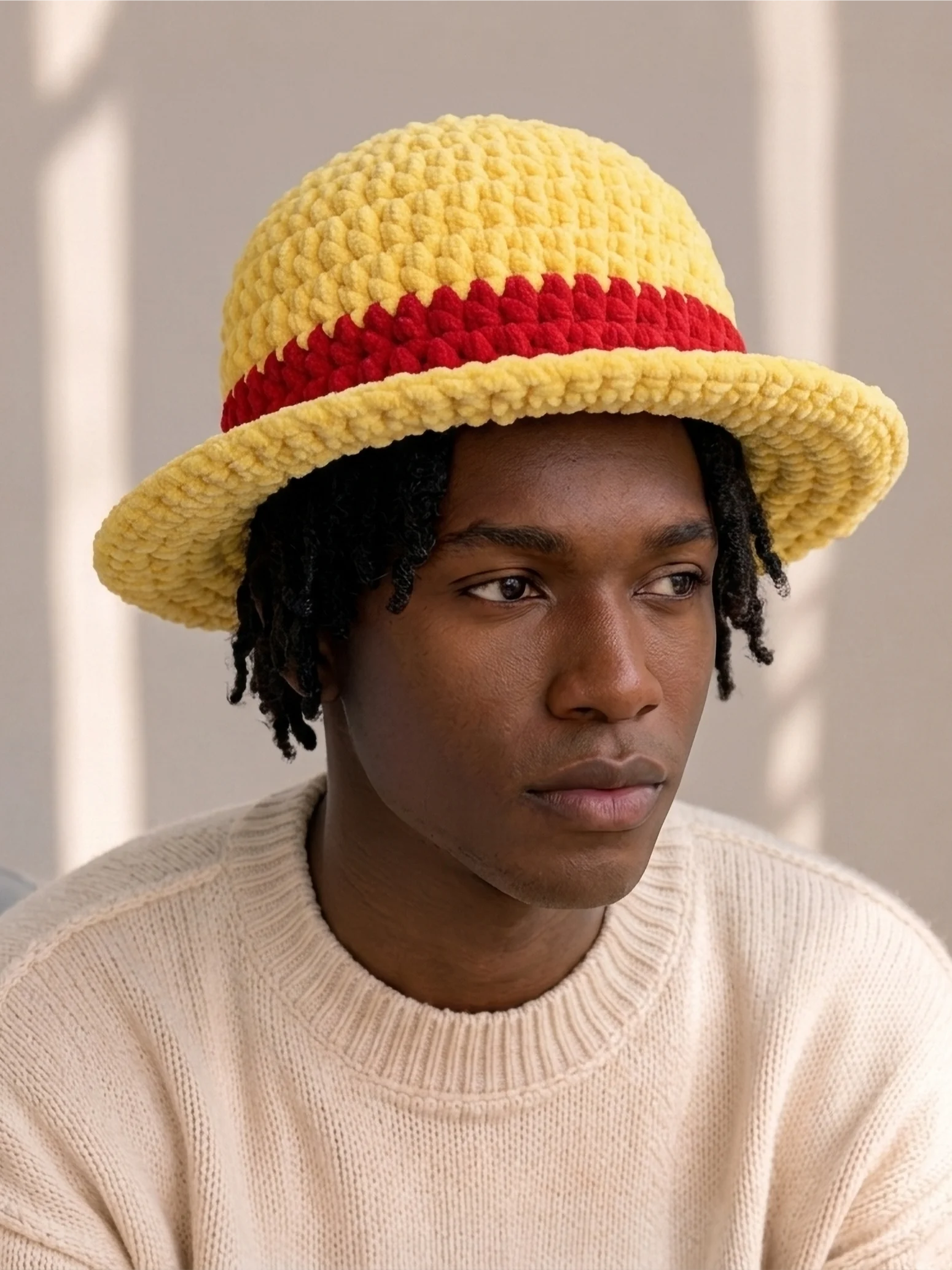 Handmade Crochet Straw Hat Pirate Captain Inspired product image (2)