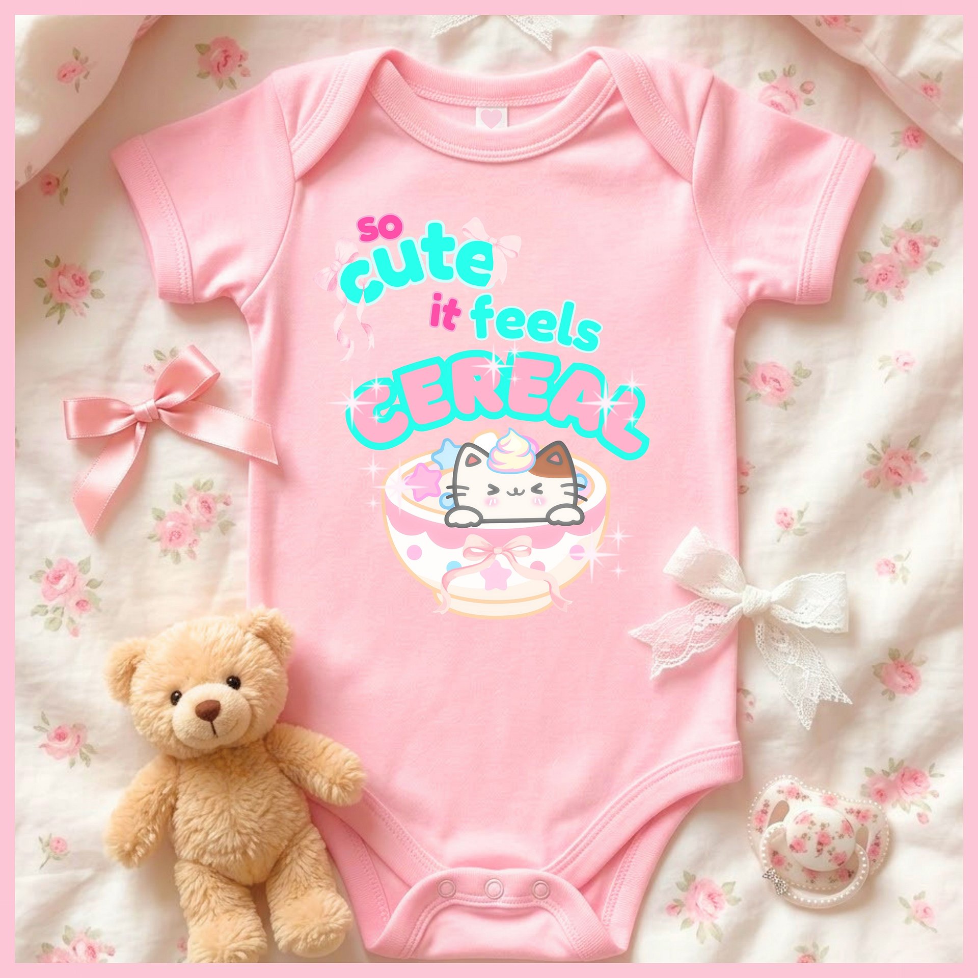 So Cute it feels Cereal🌈Super Soft🪽Onesie🩷 product image (1)