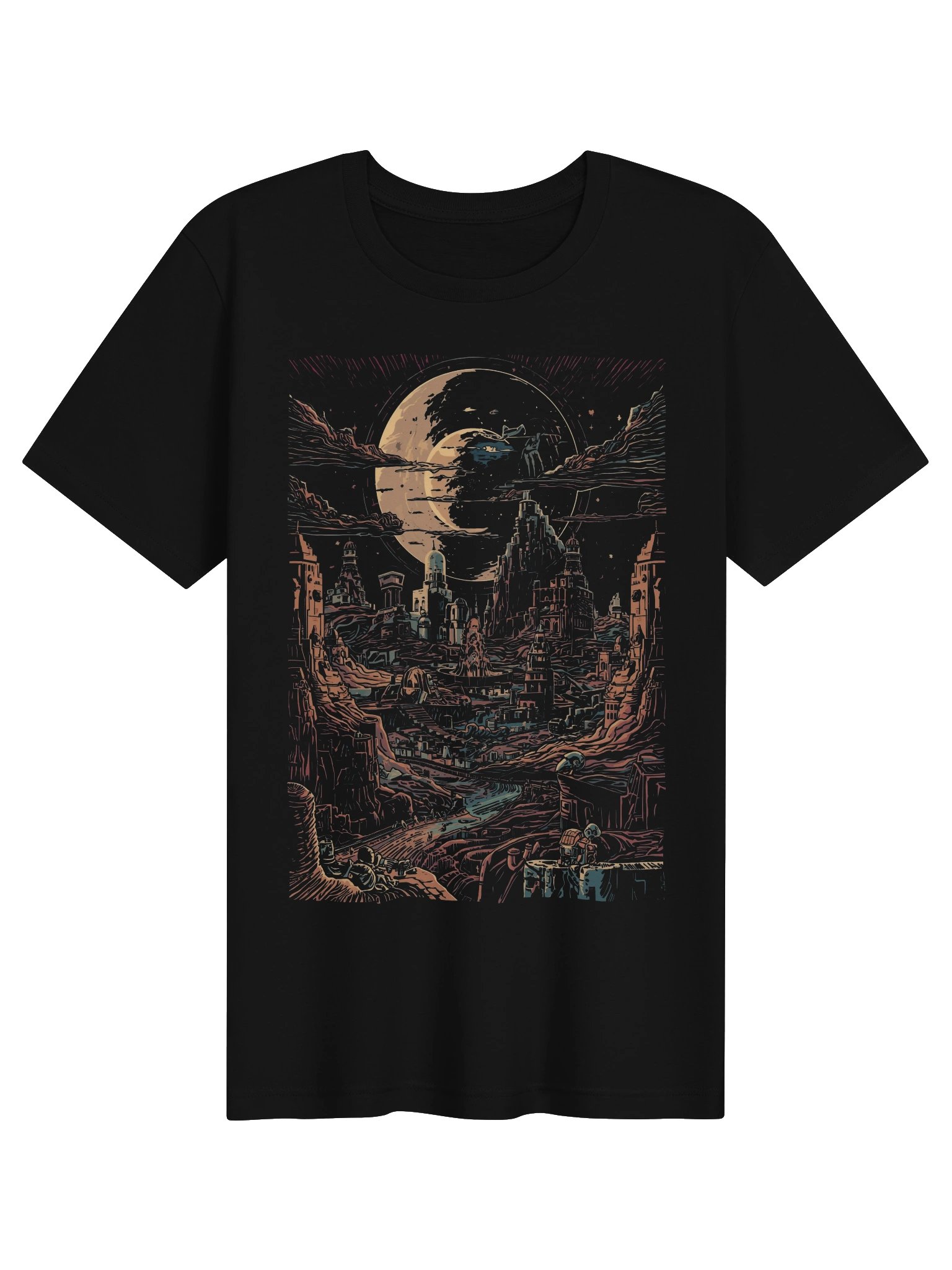 Retro-Futuristic Canyon City Lightweight T-Shirt product image (1)