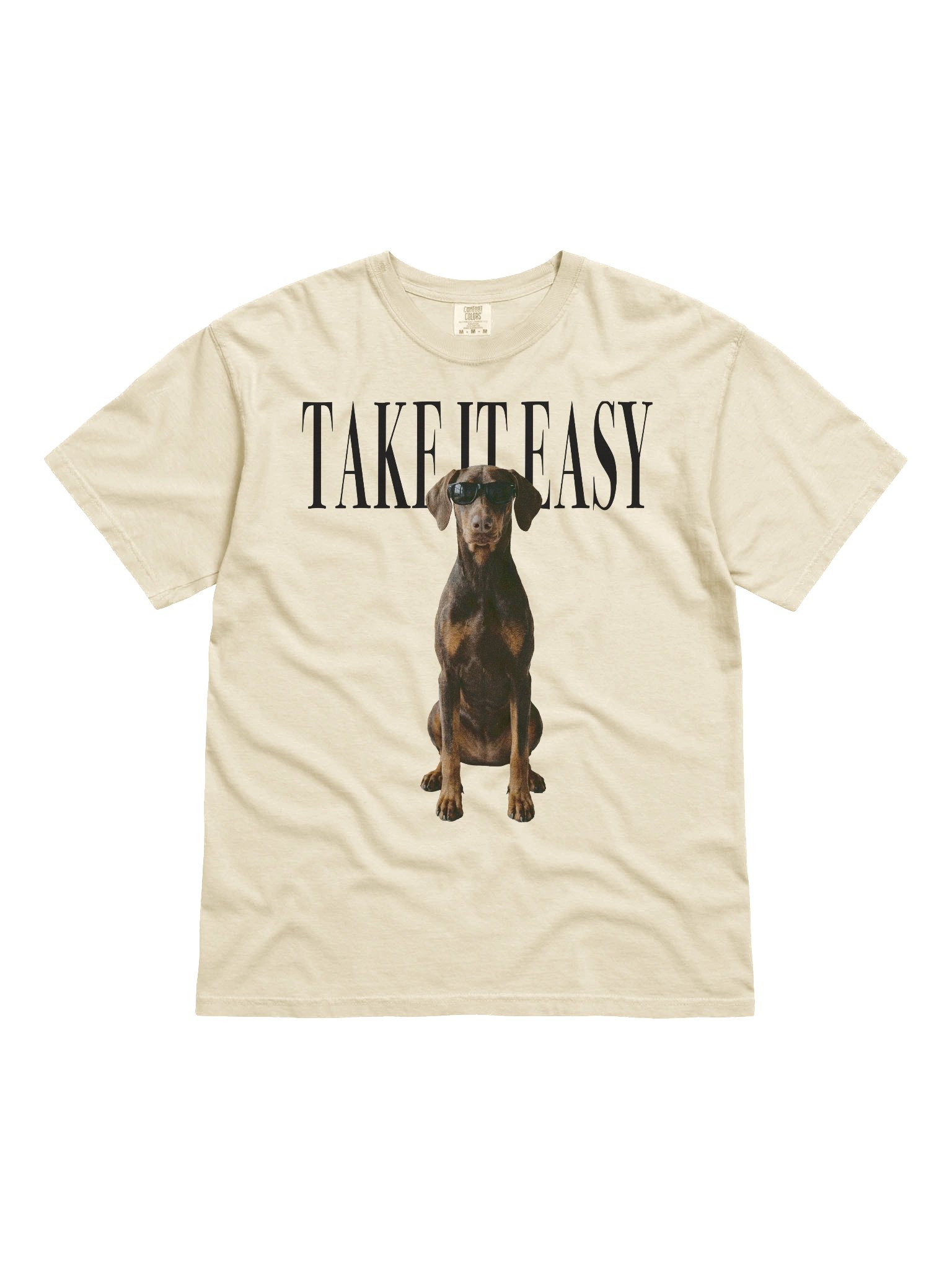 Take It Easy '90s Pop Vintage-Style T-Shirt for Doberman(Red & Tan) Owners product image (4)