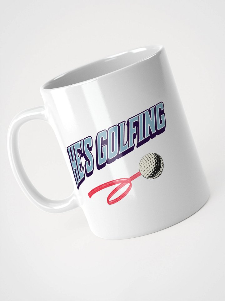 Hes Golfing Swinging White Glossy Mug product image (2)