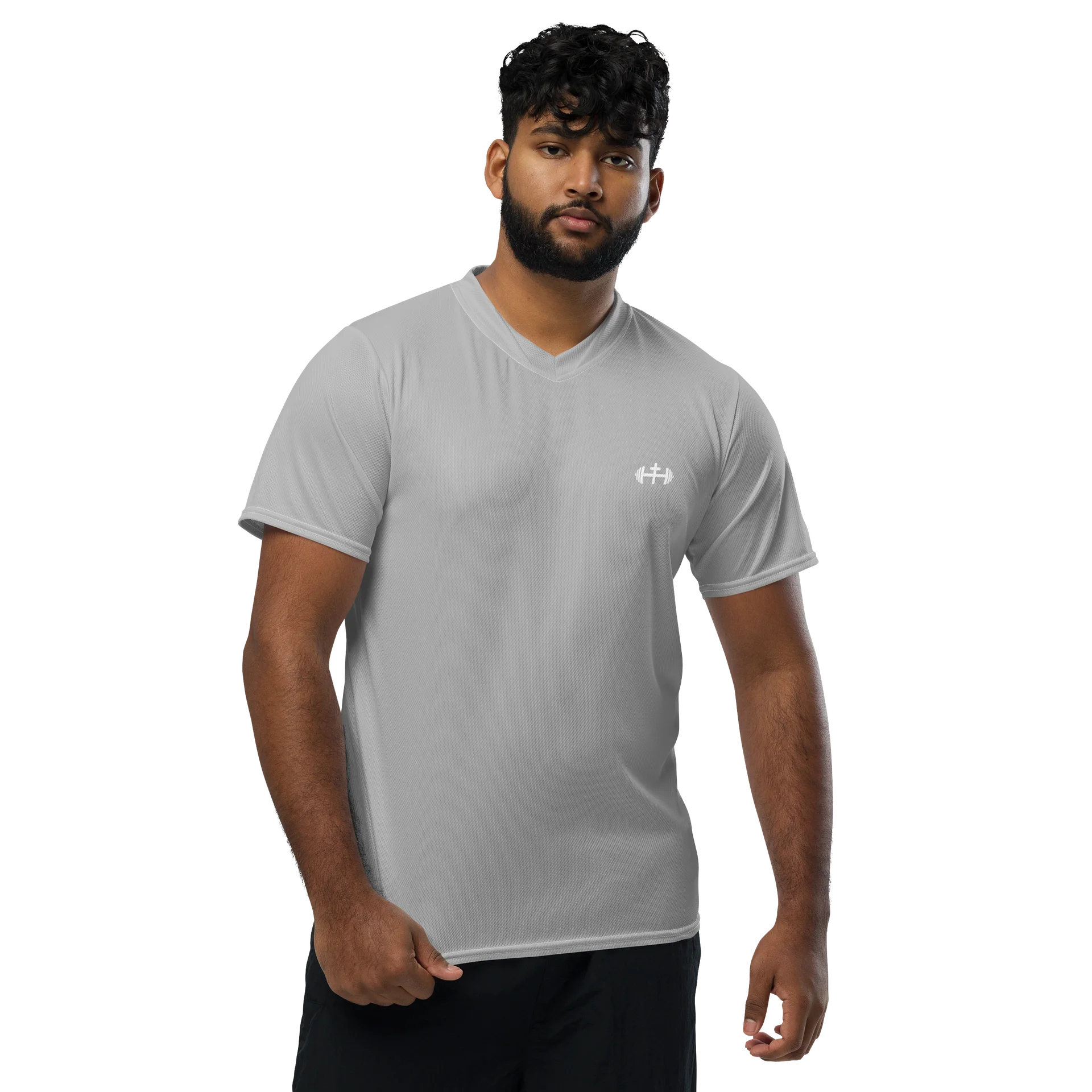 His House Mens Performance V-Neck T-Shirt - Silver product image (1)