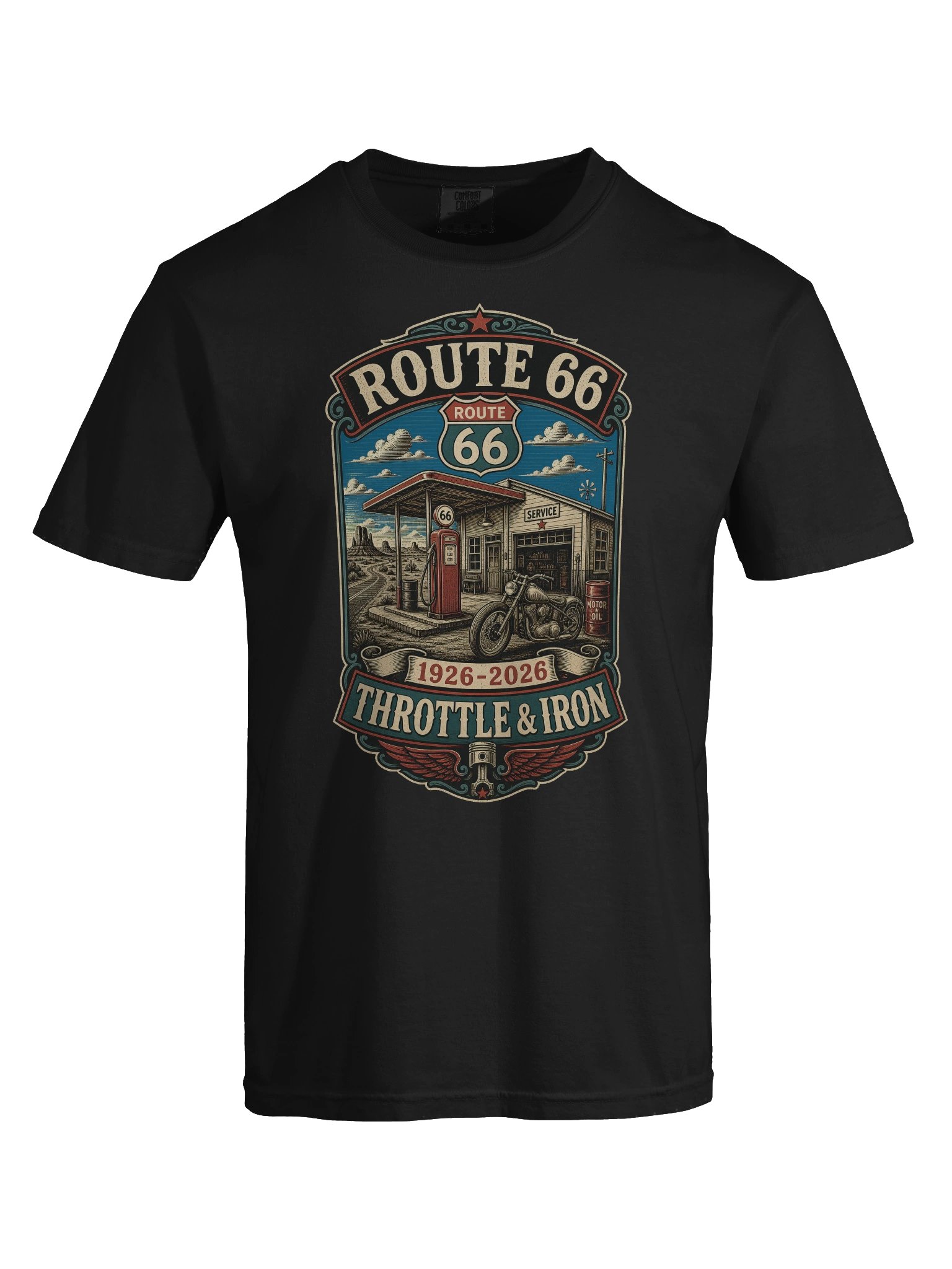 Throttle & Iron Route 66 Centennial Tee - Front Graphic product image (5)