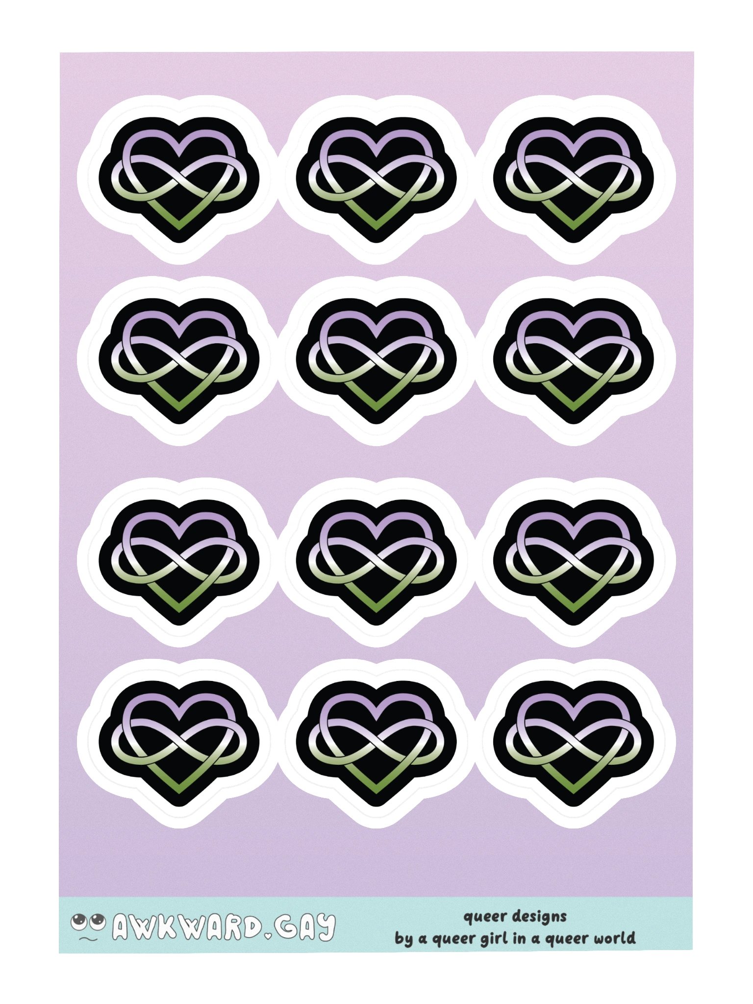 Genderqueer Pride Gradient Polyamory Infinity Heart Sticker Sheet product image (3)