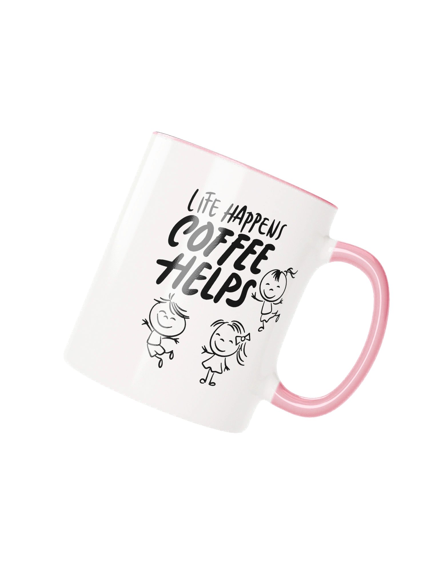 “Life Happens, Coffee Helps” Cute Kids Doodle Mug product image (1)