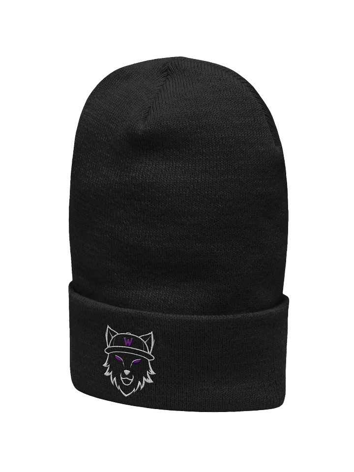 wolf_eyed Logo White Outline Beanie product image (14)