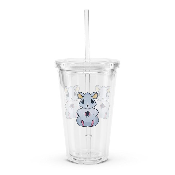 Hamster Holding A Seed Double Wall Clear Plastic Tumbler (16 oz) product image (1)