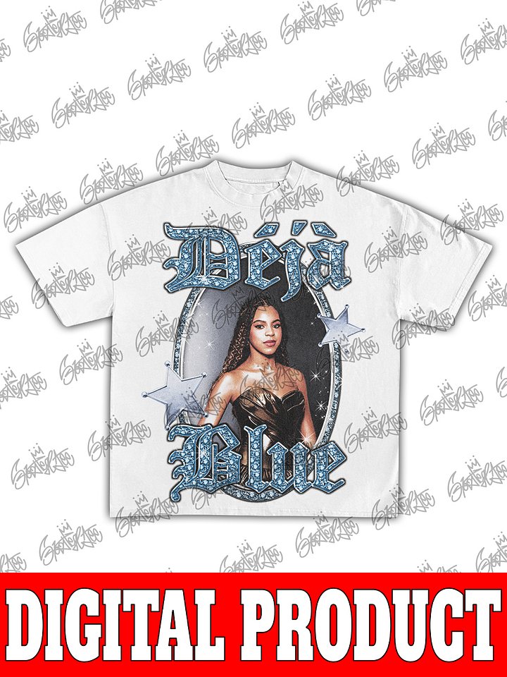 Déjà Blue Western Pop Star Diamond Font Vintage Bootleg Graphic product image (2)
