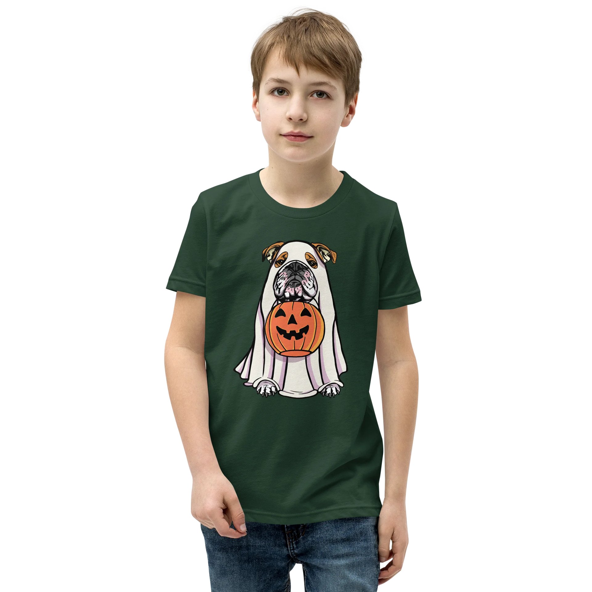 Halloween English Bulldog(Red) Youth T-Shirt product image (1)