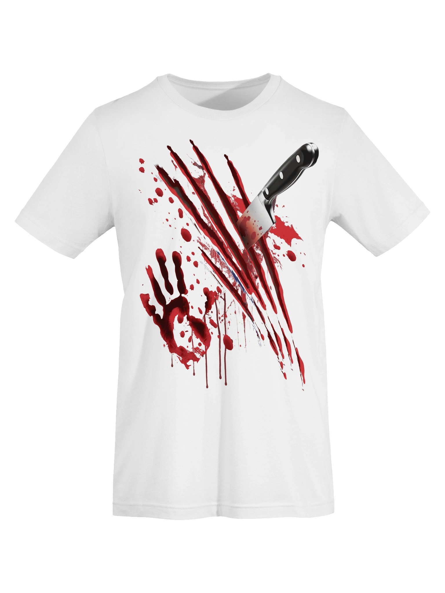 Bloody Knife Shirt – Blood Splatter Handprint Slashed Stab Wound Zombie Slasher Gore Horror product image (4)
