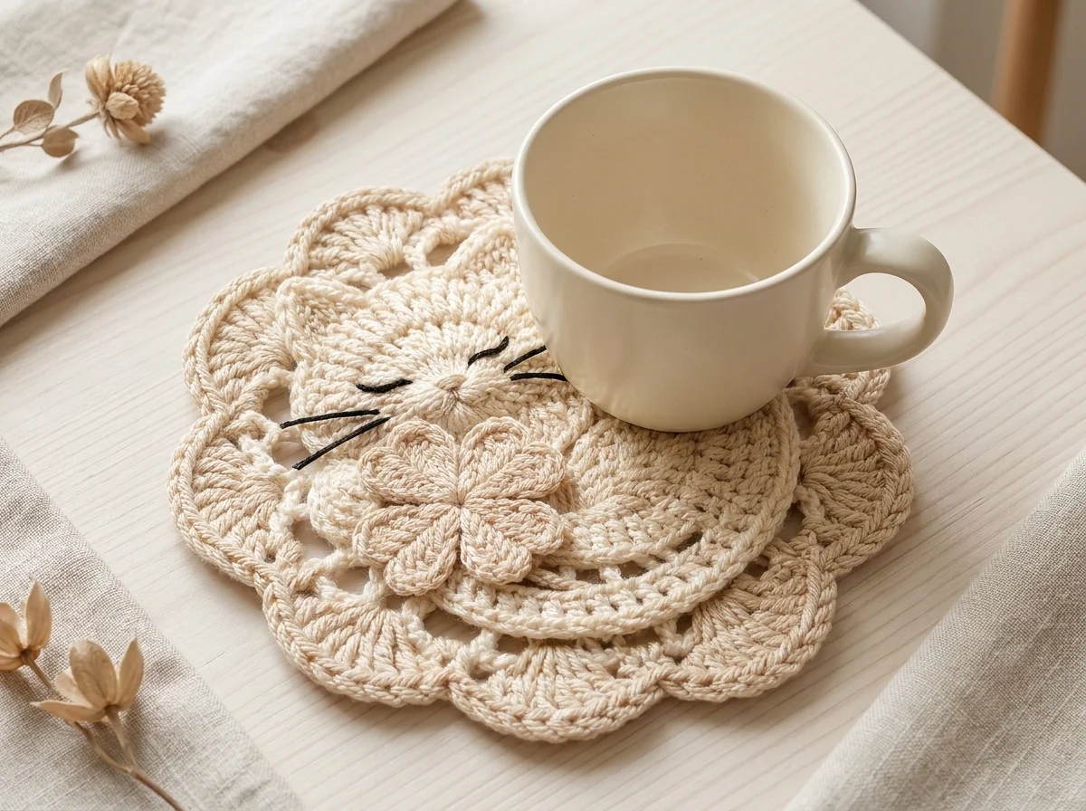 Sleeping Cat Crochet Coaster Pattern product image (8)