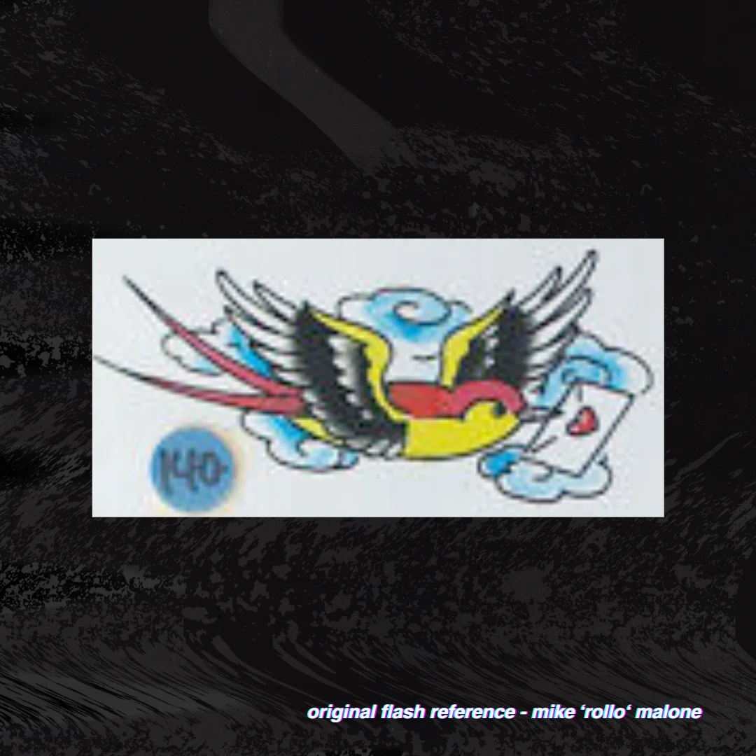 Mike 'Rollo' Malone Swallow Bird with Love Letter Pattern product image (2)