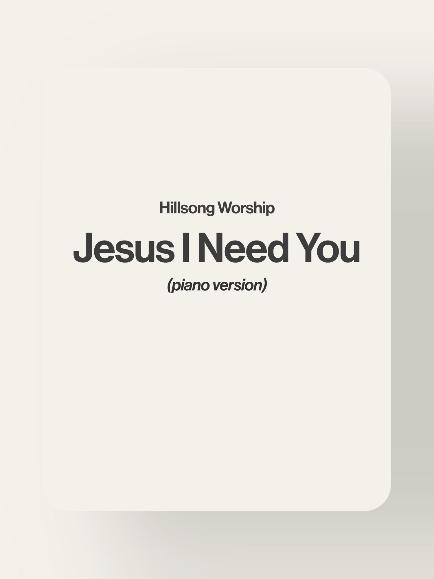 Jesus I Need You - Hillsong Worship product image (1)