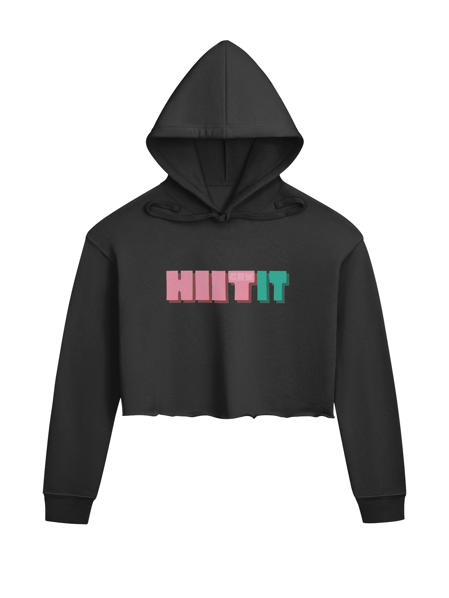 HIIT IT Crop Top Hoodie Black product image (1)