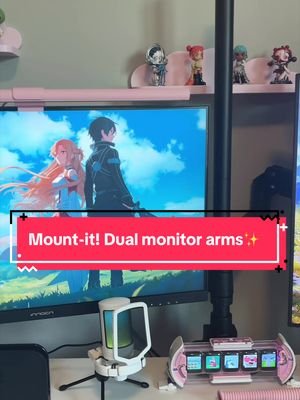 @Mount-It 𝑴𝒐𝒖𝒏𝒕-𝑰𝒕!  𝑫𝒖𝒂𝒍 𝒎𝒐𝒏𝒊𝒕𝒐𝒓 𝒂𝒓𝒎𝒔 𝒉𝒂𝒗𝒆 𝒓𝒆𝒂𝒍𝒍𝒚 𝒂𝒅𝒅𝒆𝒅 𝒂 𝒔𝒍𝒆𝒆𝒌 𝒆𝒍𝒆𝒎𝒆𝒏𝒕 𝒕𝒐 𝒎𝒚 𝒔𝒑𝒂𝒄𝒆! 𝑨𝒍𝒔𝒐 𝒓𝒆𝒑𝒍𝒂𝒄𝒆𝒅 𝒎𝒚 𝒕𝒊𝒏𝒚 𝒑𝒐𝒓𝒕𝒂𝒃𝒍𝒆 𝒎𝒐𝒏𝒊𝒕𝒐𝒓 𝒘𝒊𝒕𝒉 𝒐𝒏𝒆 𝒔𝒍𝒊𝒈𝒉𝒕𝒍𝒚 𝒃𝒊𝒈𝒈𝒆𝒓💖𓂃 ࣪˖ ִֶָ𐀔⋆˚࿔ I will have a more detailed video to come of how they work and the capabilities but for now just a short sweet transition video for y’all’s feed🔥. I moved my monitor arms all the way down bc I personally didn’t want them floating too high lollll😆💀. So that’s why there’s so up upper empty space on the middle pole. Also my space was due for a cleaning so did that as well! Shoutout to my gf for her help 💖. Get yours-> https://glnk.io/zlmj3/samariamcknight and use code “SAMARIA10” to get $$$ off hehe 🤭  #monitorarm #dualmonitorsetup #mountit #tiktokshop #tiktokshopcreatorfinds 