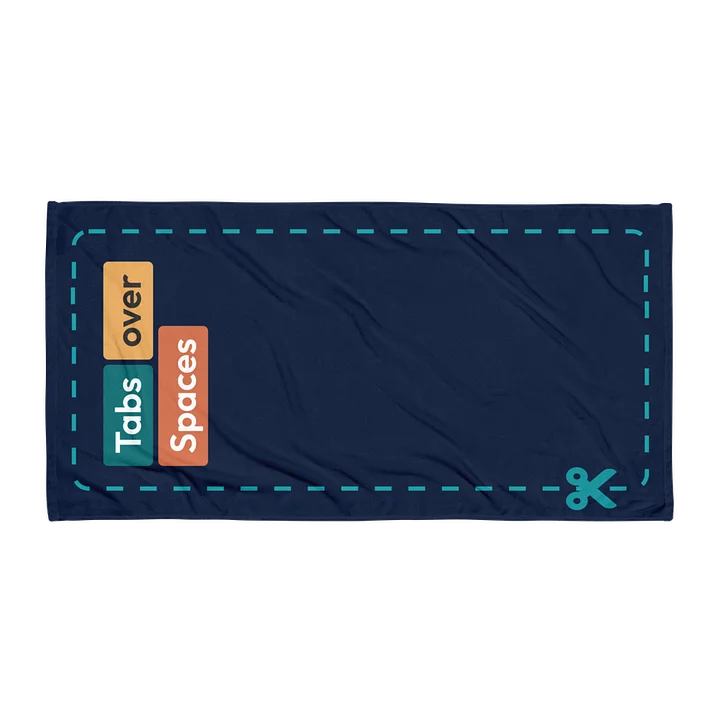 Tabs over spaces navy blue Beach Towel product image (1)