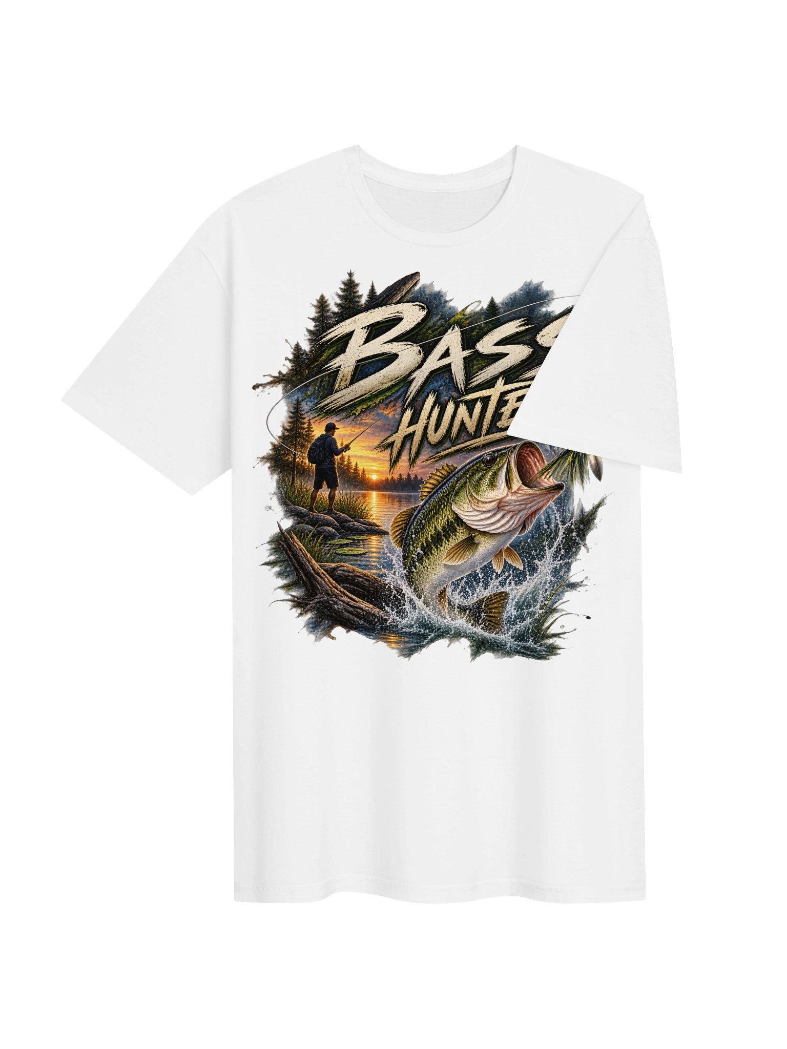 Bass Hunter Sunset Fishing Tee product image (4)