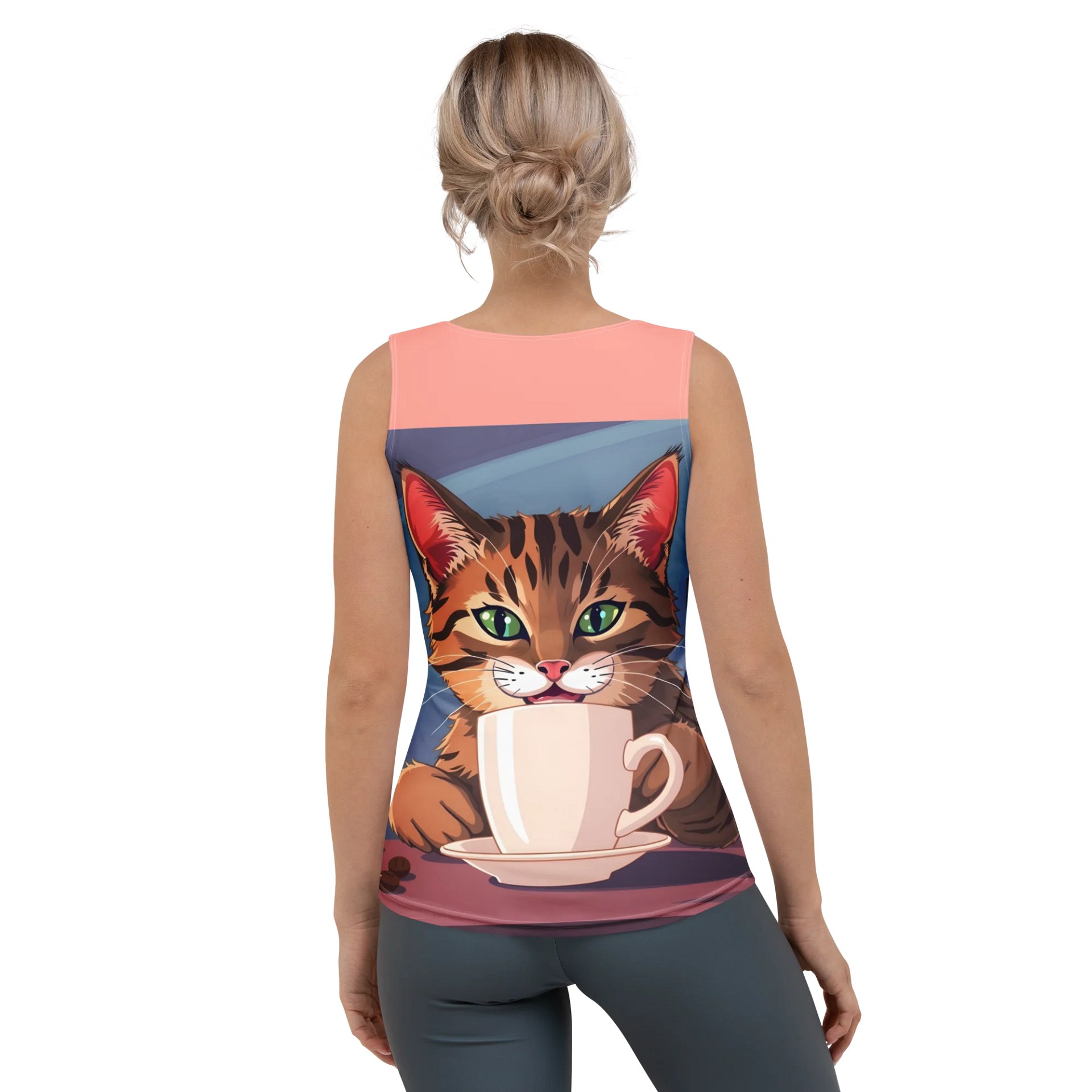 Women's Tank Top-Caffeine Cat product image (2)