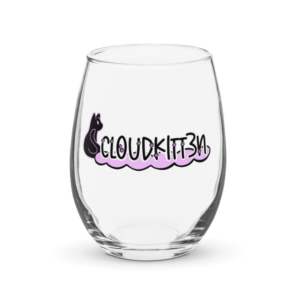 Kitten Logo Stemless Wine Glass product image (1)