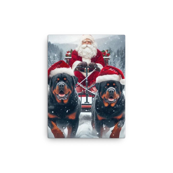 Rottweiler's Santa's Sleigh Ride Canvas Wall Art product image (13)