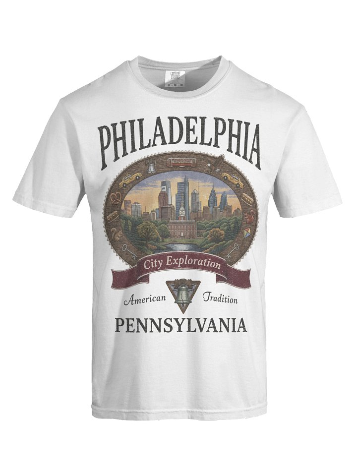 Vintage Philadelphia Shirt, Pennsylvania Graphic Tee, Comfort Colors 1717 Historic Travel T-Shirt product image (28)