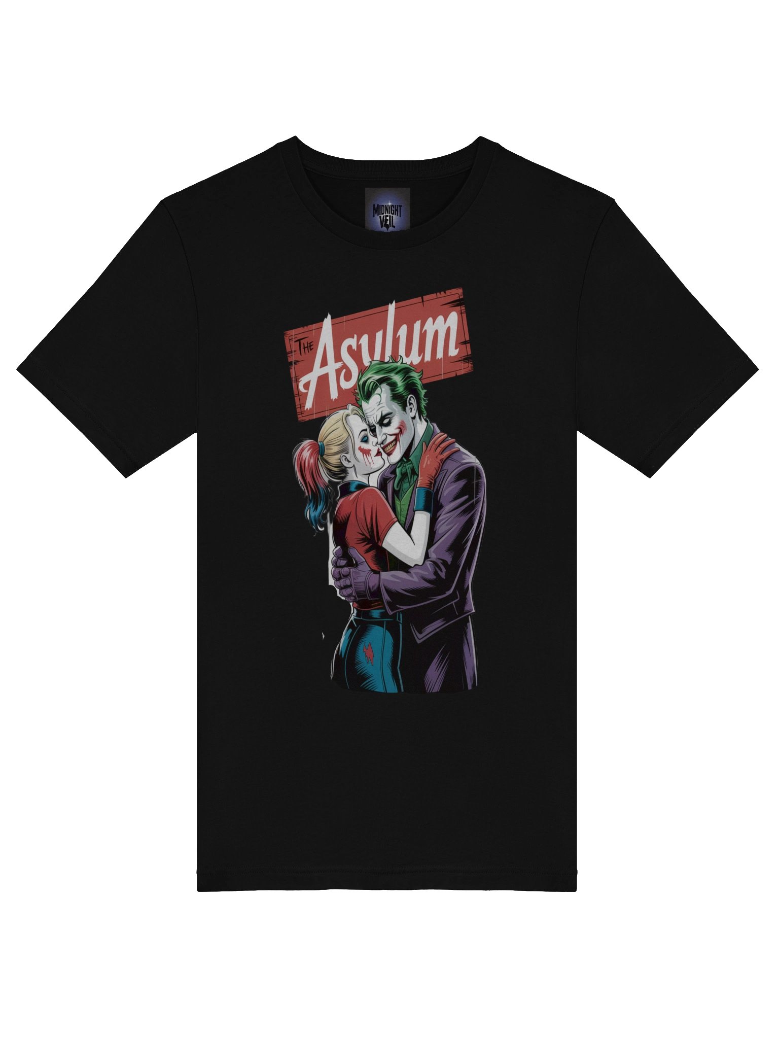 The Asylum Embrace: Joker and Harley Quinn's Madhouse Mingle Graphic Tee product image (7)