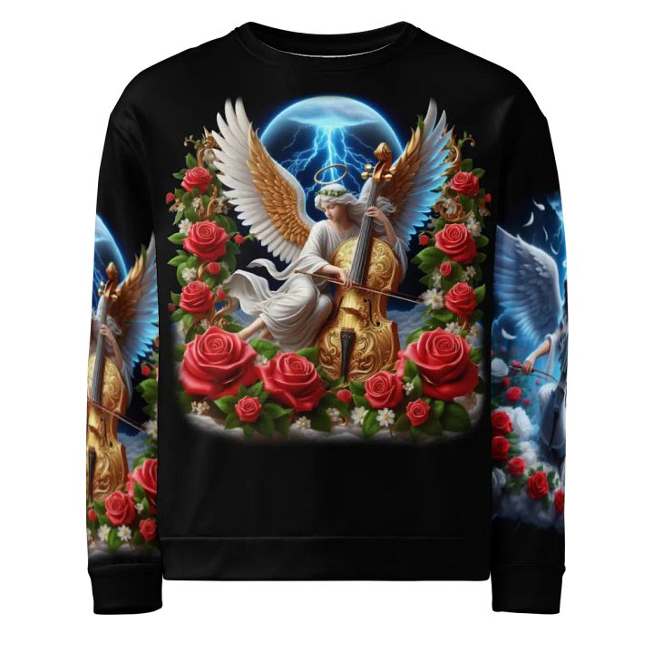 Angels making Music with a Cello - All-Over Unisex Sweatshirt #3 product image (1)