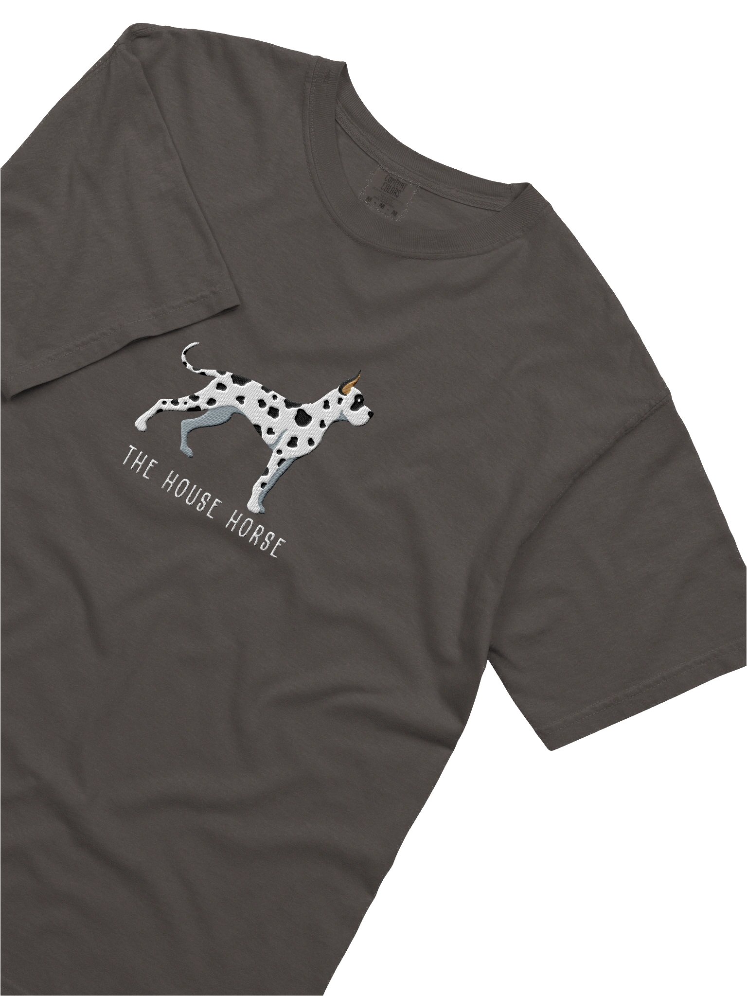 The House Horse T-Shirt(Embroidered) of a Great Dane(Harlequin, Cropped Ears) product image (8)