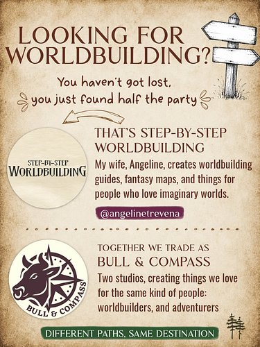 If you've landed here looking for worldbuilding, you haven't got lost. You've just found half the party.

My wife, @angelinet...