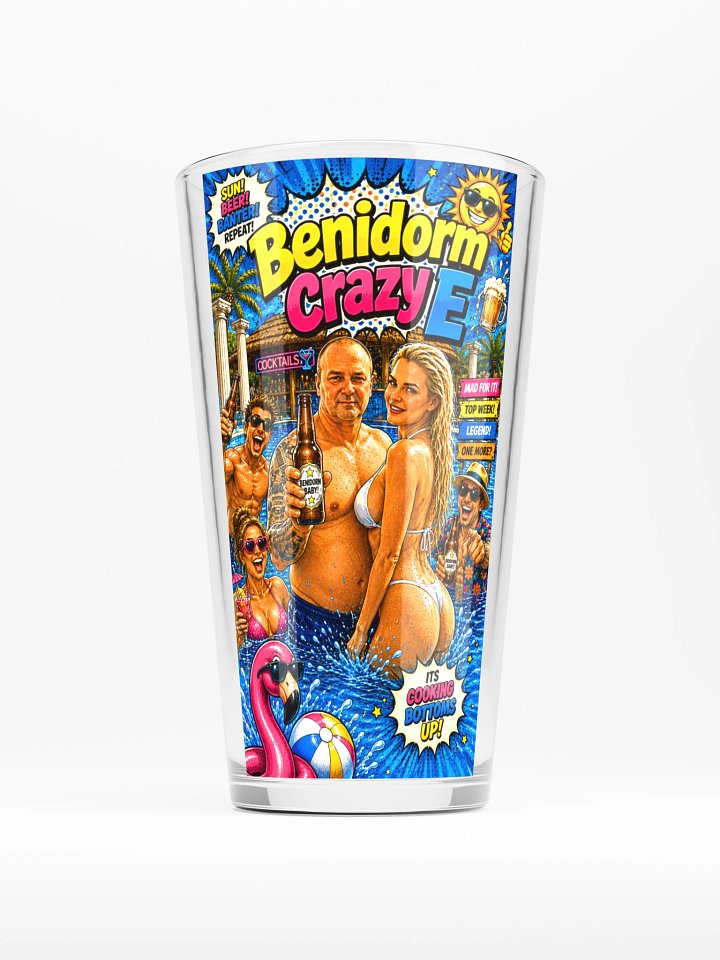 Benidorm Crazy Party Pint Glass Cheers product image (1)