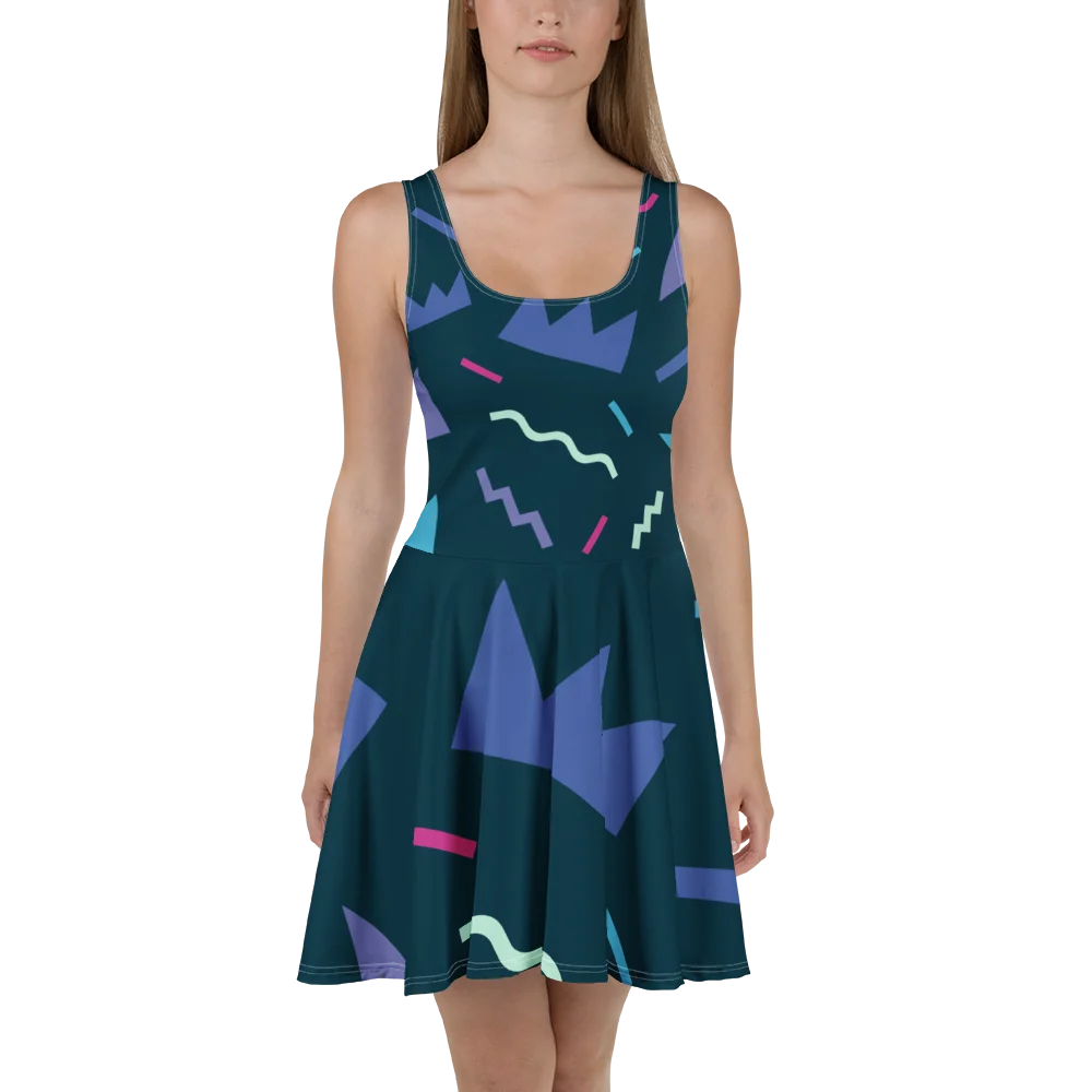 Retro Geometric Allure Skater Dress product image (2)