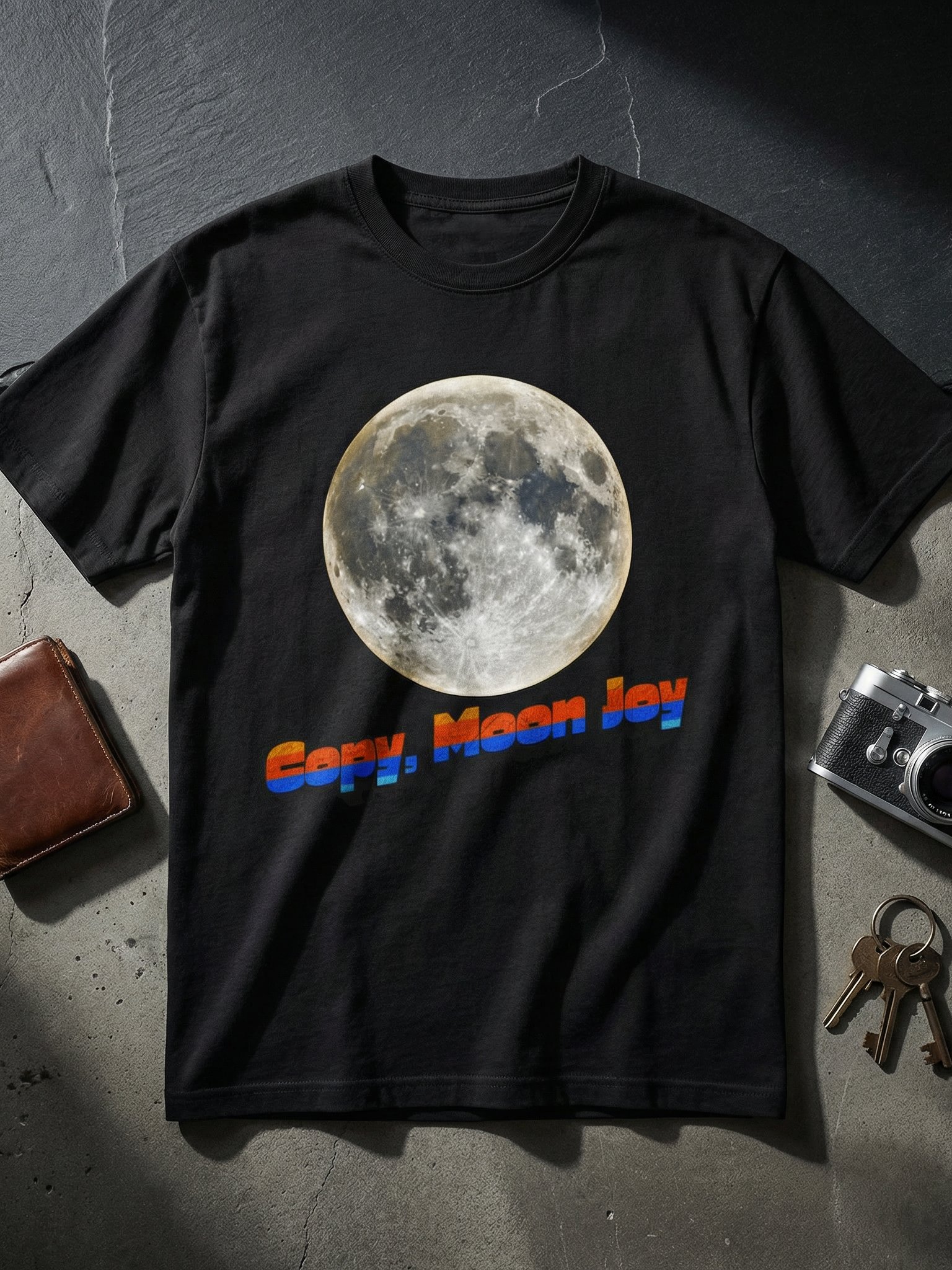 Copy Moon Joy Shirt, Moon Graphic Tee, Minimal Space T-Shirt, Aesthetic Lunar Shirt, Trendy Oversized Tee product image (3)