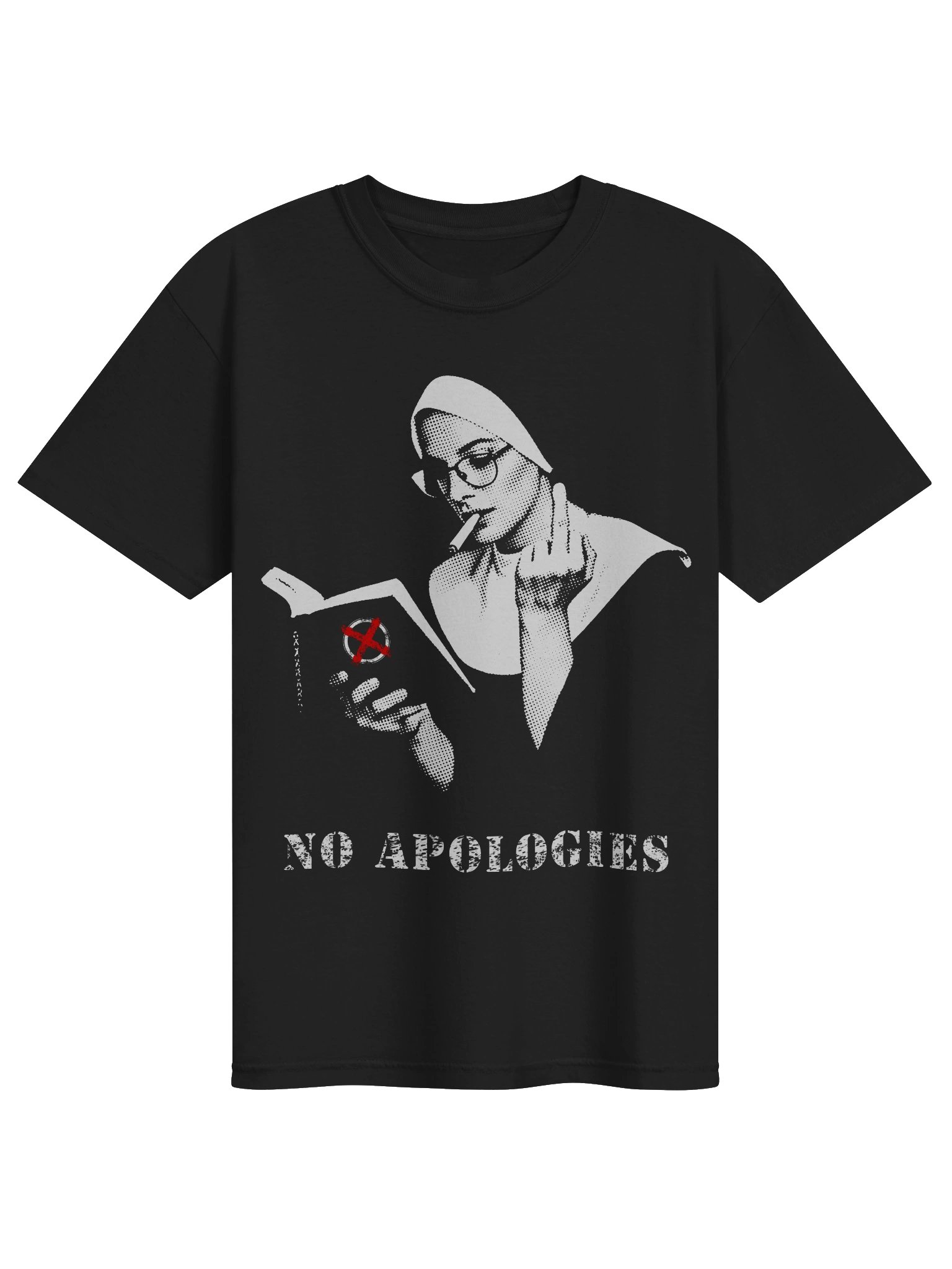 No Halo. No Apologies. // Nun // Heavyweight Vintage Graphic Tee product image (1)