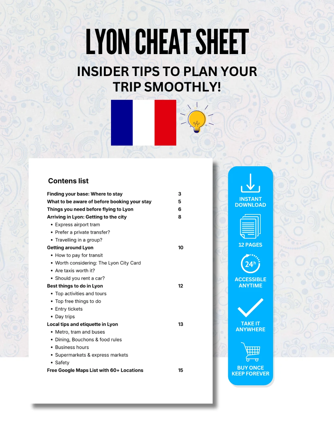 Lyon Cheat Sheet + FREE Google Maps List (60+ LOCATIONS) product image (2)